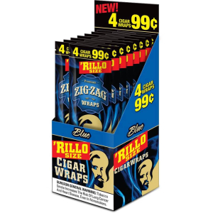 Zig-Zag Blue Cigar Wraps Rillo Size