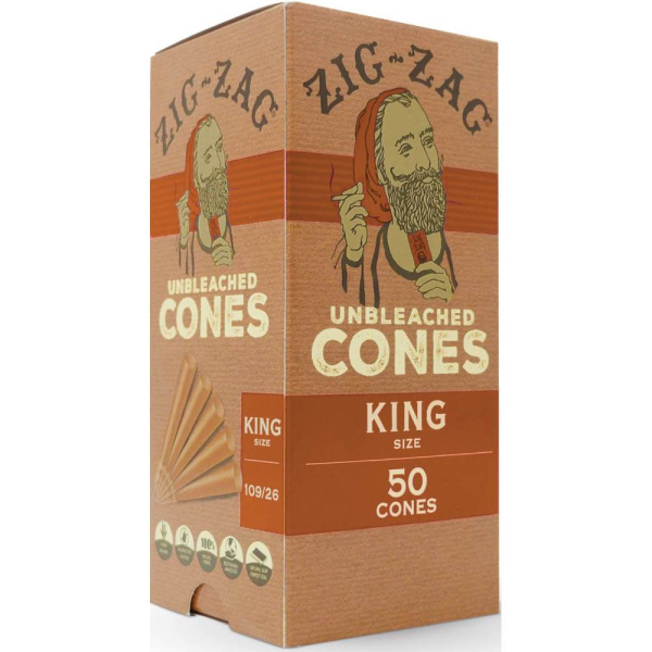 Zig-Zag King Size Unbleached Mini Bulk Cones