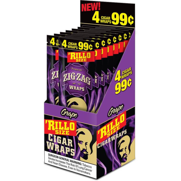 Zig-Zag Grape Cigar Wraps Rillo Size