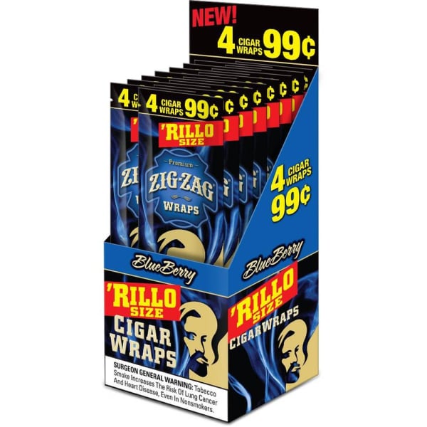 Zig-Zag Blueberry Cigar Wraps Rillo Size