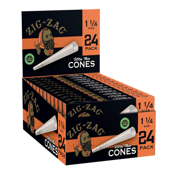 Zig-Zag 1 1/4 Ultra Thin Paper Cones (24ct)