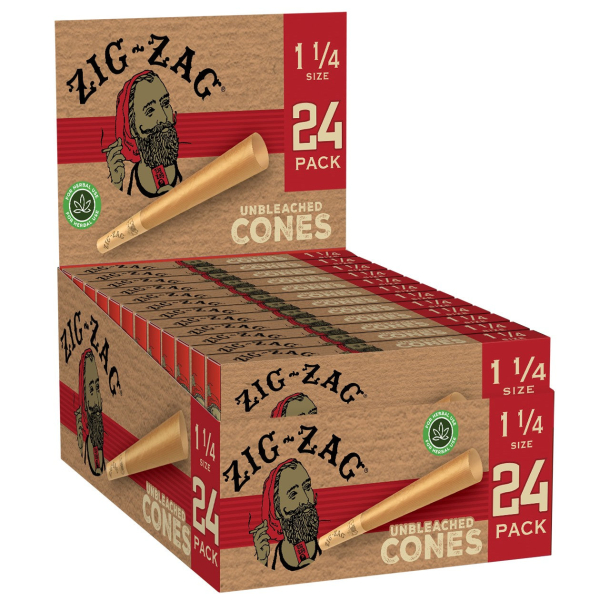 Zig-Zag 1 1/4 Unbleached Paper Cones (24ct)