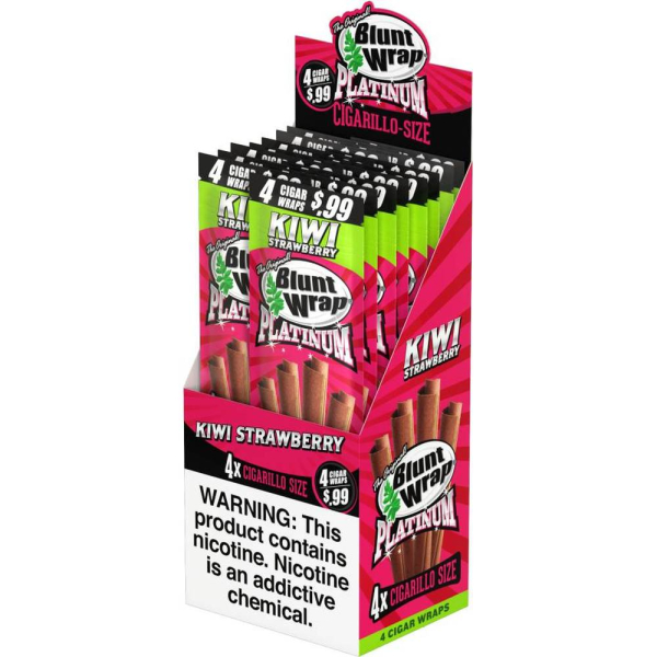 Blunt Wrap Platinum Kiwi Strawberry Cigarillo Size Wraps