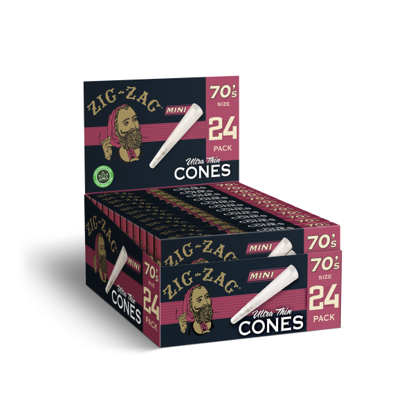 Zig-Zag 70mm Ultra Thin Paper Cones (24ct)