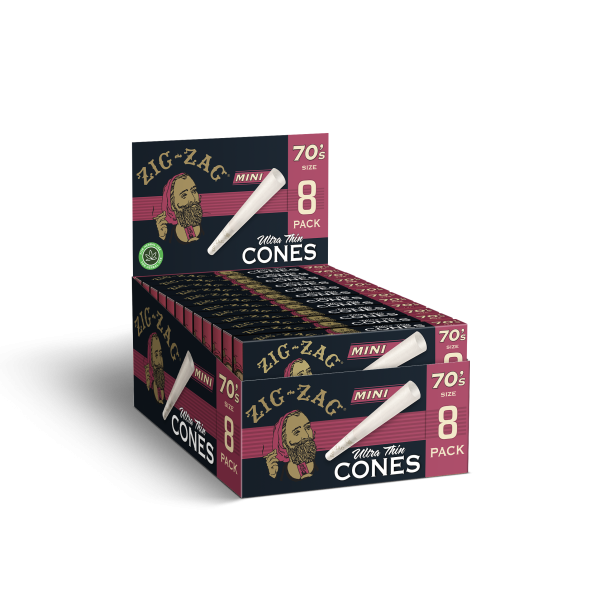 Zig-Zag 70mm Ultra Thin Paper Cones (8ct)