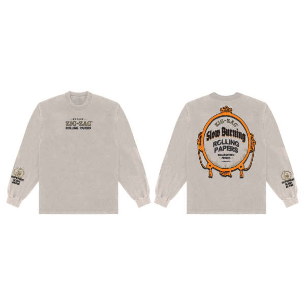 Zig-Zag Burning Crest Long Sleeve - Stone