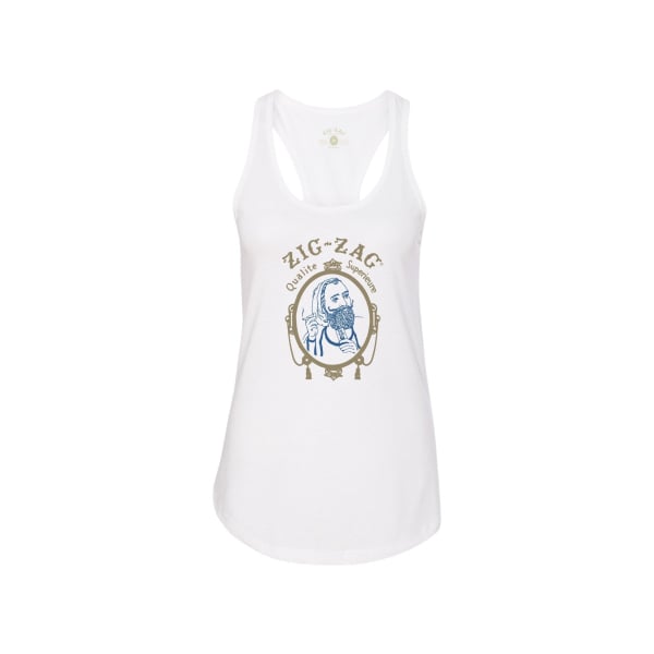 Zig-Zag Classic Emblem Women's Tank Top - White